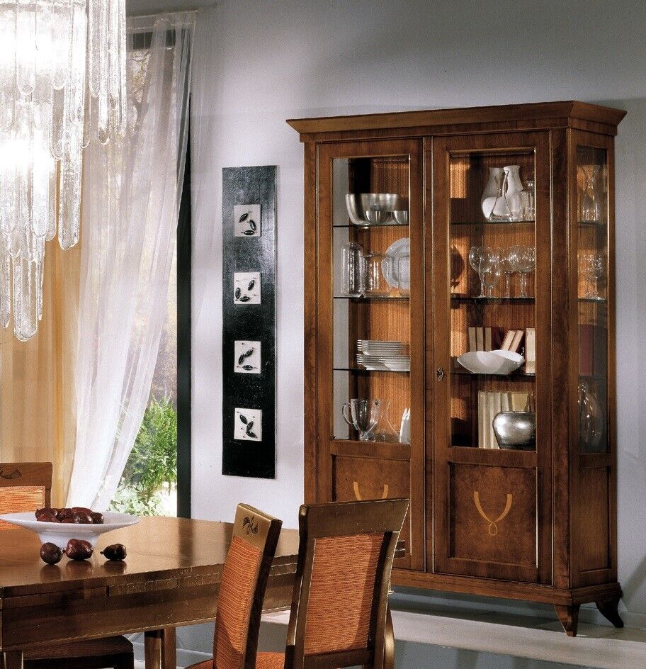 Vitrine Schrank Klassische Vitrinen Schränke Wohnzimmer Deko Anrichte