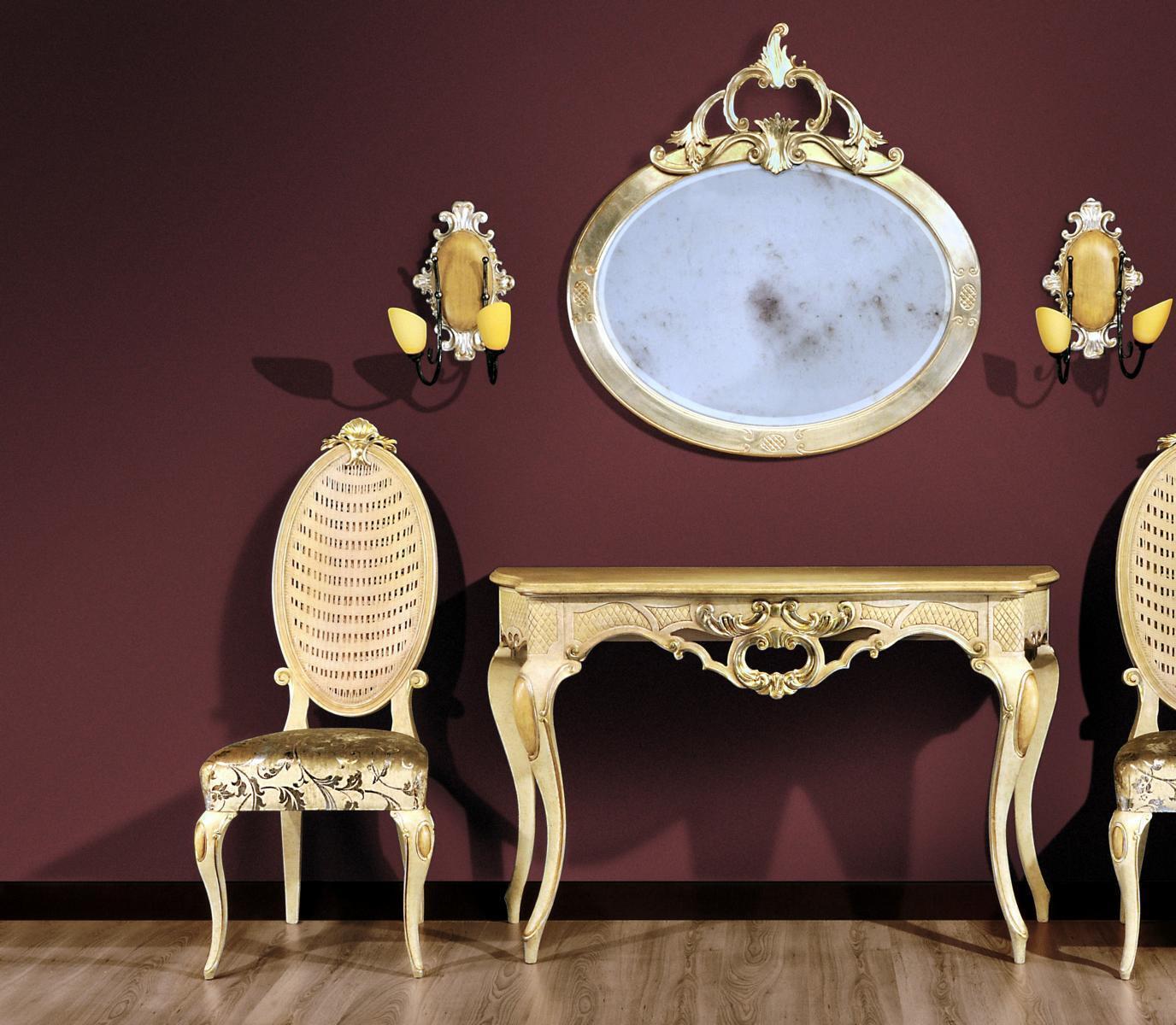 Konsolen Tisch Kommode mit Spiegel Luxus Klasse Möbel Set Stil Modern 2tlg.
