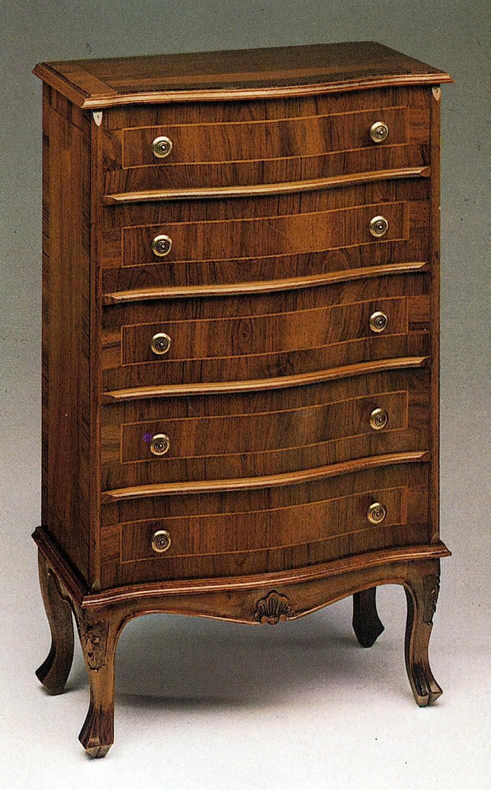 Moderne Kommode in Braun - 5 Schubladen Schlafzimmer Schrank vielseitig