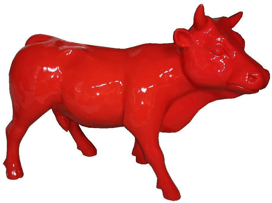 Kuh figur abstrakte figuren statuen moderne designer Loft Kuh rot Skulpturen Neu