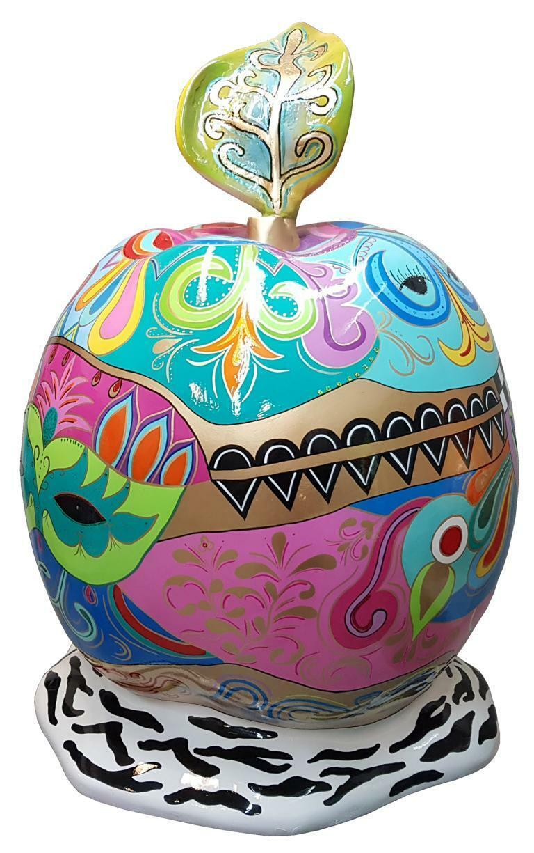 Designer Figur Moderne Figuren Dekoration Apfel Deko Garten Skulptur Skulpturen