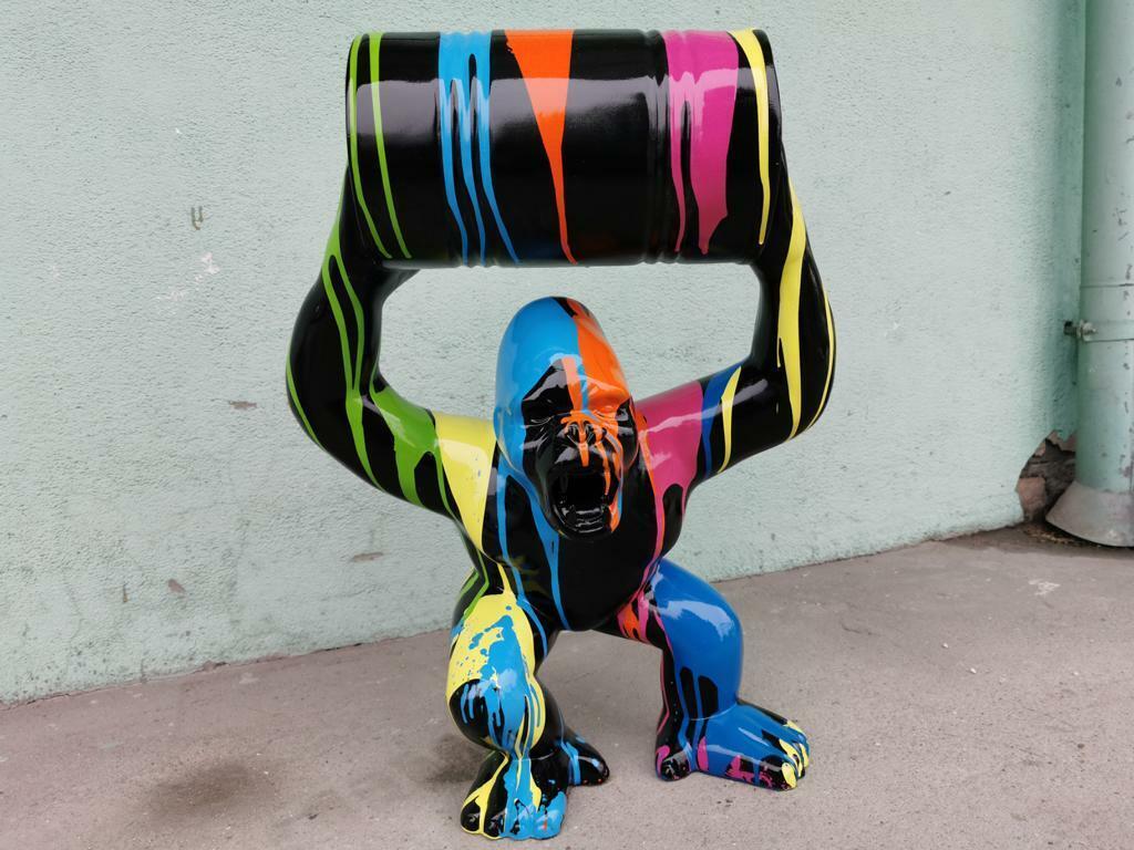 Gorilla Designer Figur Statue Moderne Figuren Statuen Dekoration Deko Garten Neu