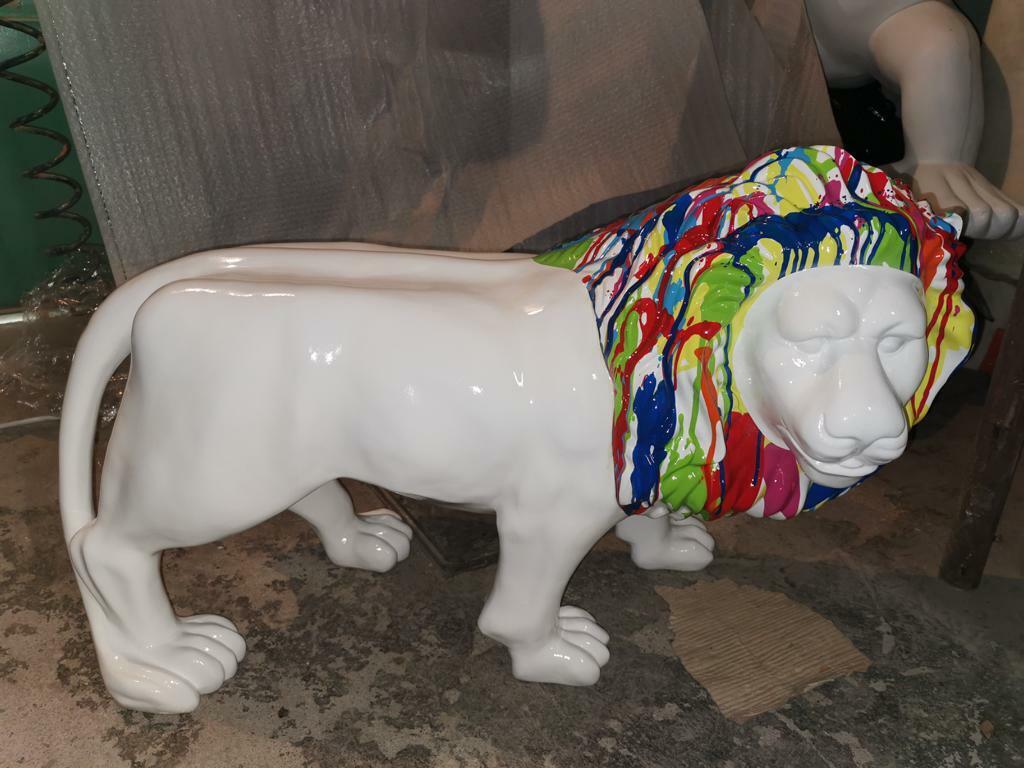 Moderne Dekoration designer Löwe bunte Skulpturen Haus Deko Skulptur Abstrakt