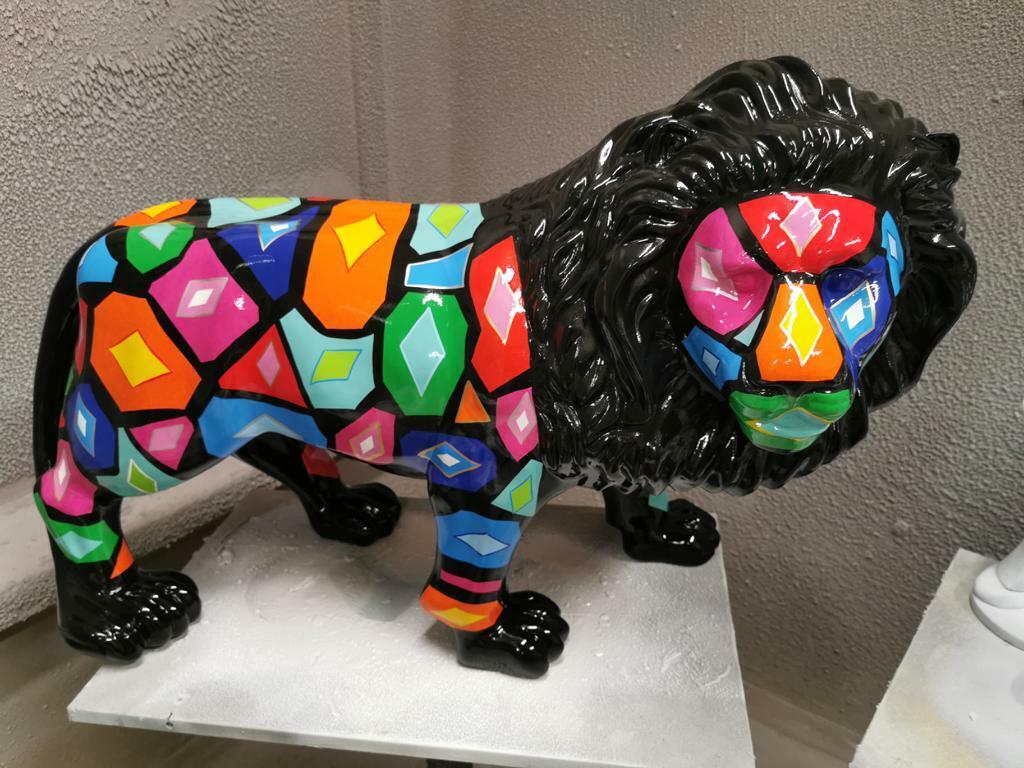 Abstakter Löwe Handbemalte Figuren Skulptur Statuen Modernes Design Löwen Garten
