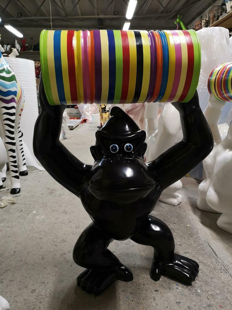 Gorilla Abstrakte Figur Moderne Statuen Skulpturen Deko Garten Figuren Statue