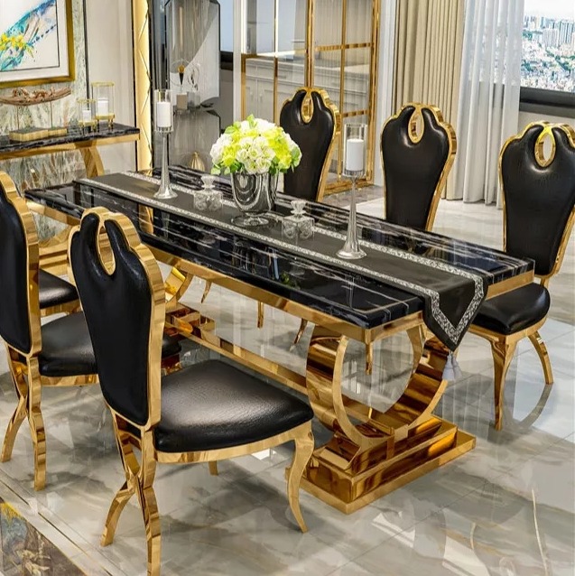 Edelstahl 6x Stühle Esszimmer Komplett Designer Möbel Stuhlgruppe Stuhl Set