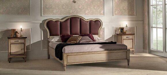 Bett Doppelbett Schlafzimmer Bettmöbel Vaccari cava Giovanni