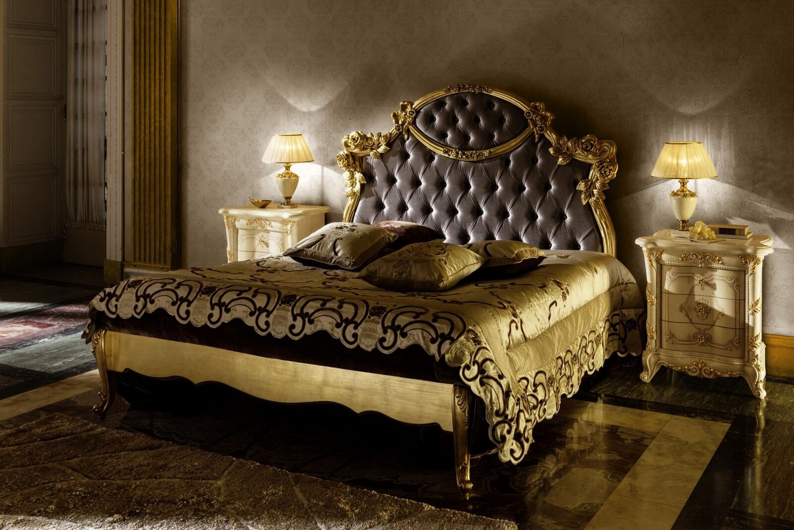 Klassisches Bett Luxus Betten Chesterfield Schlafzimmer Hotel Barock