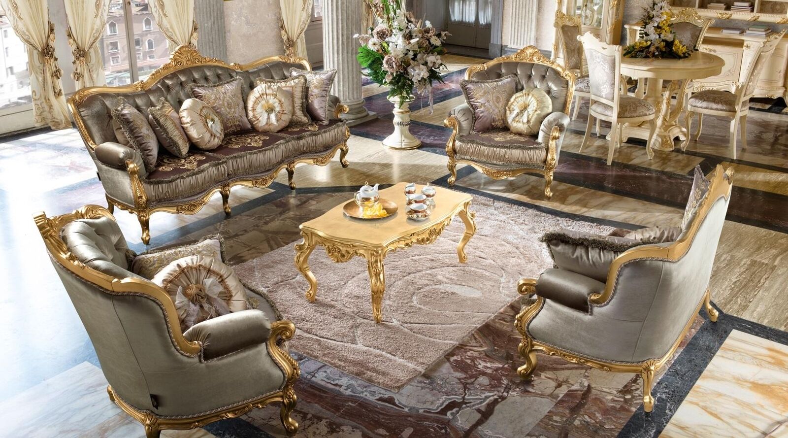 Sofa Sofagarnitur 3 2 1 1 Sitzer Relax Couch Polstergarnitur Designer NeuTextil