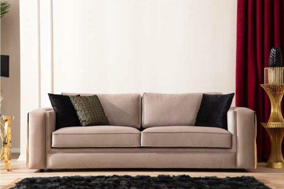 Sofa 3 Sitzer Textil Sofas Couch Polster Möbel Luxus Moderner Dreisitzer Neu