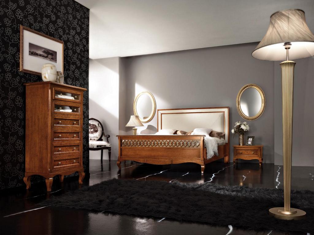 Doppelbett Betten Schlafzimmer Möbel Massivholz Vaccari cav giovanni Neu Bett