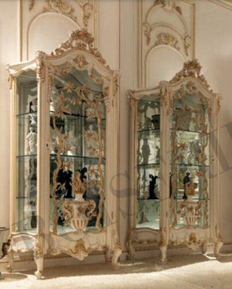 Vitrinen Glas Schrank Schränke Regal Holz Vitrine Modern Design Wohnzimmer Neu