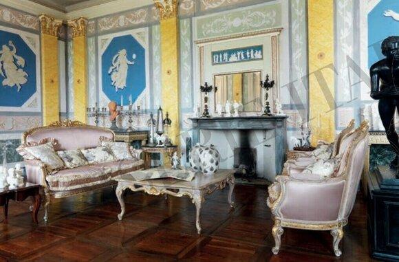 Sofa Set 2+1+1 Sofas Garnitur Sessel Barock Stil Couch Gruppe Italien Möbel Neu