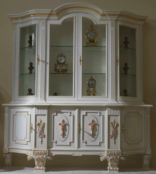 Vitrine Schrank Regal Wohnzimmer Bücherregal Holz Büroschrank Schränke Italien
