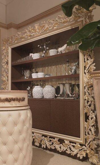Vitrine Schrank Regal Wohnzimmer Bücherregal Büroschrank Holz Schränke Italien