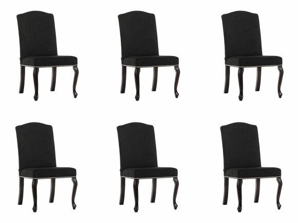 6x Chesterfield Design Polster Stuhl Garnitur Stühle Textil Sitz Komplett Set