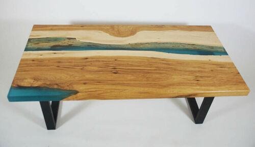 Couchtisch River Tisch Epoxidharz Massiv Tische 120x70 Flusstisch Echtes Holz