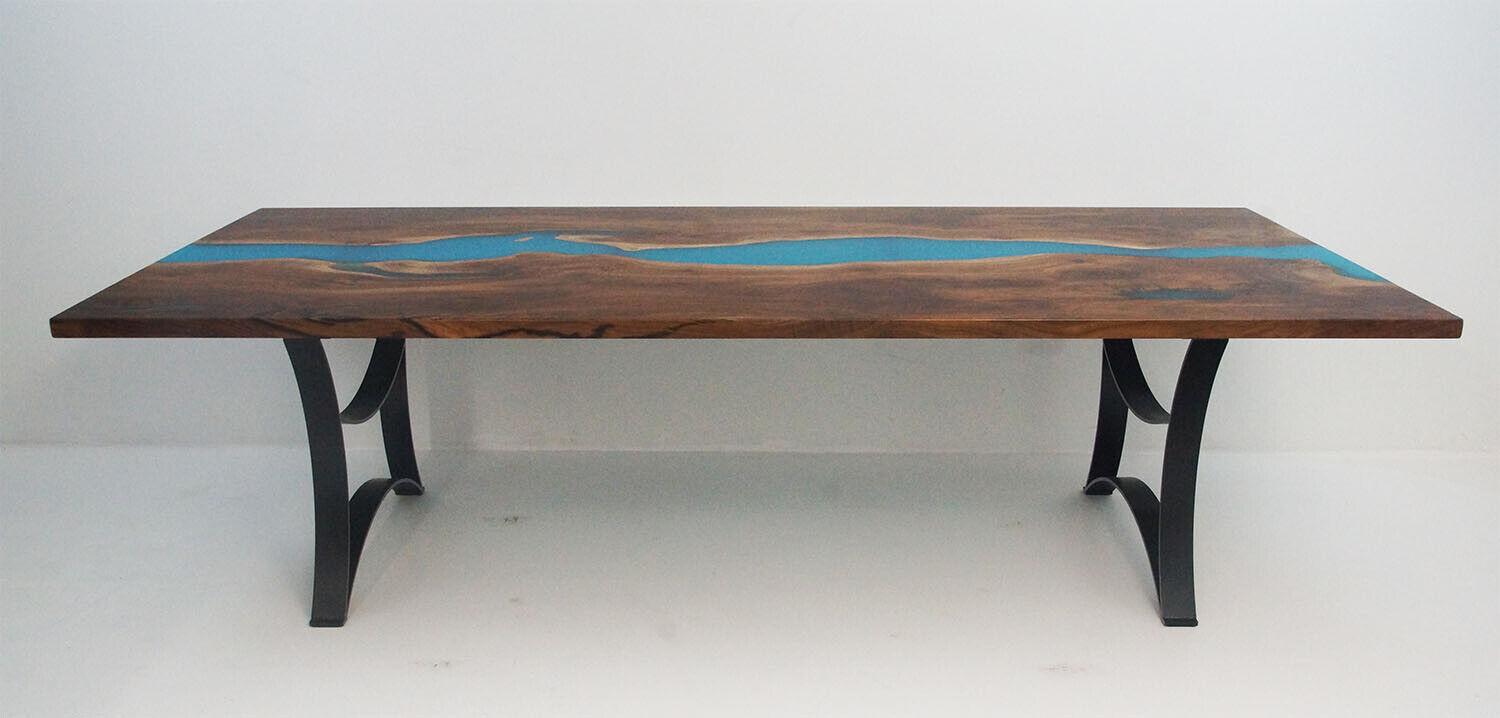 Maßanfertigung Tisch Epoxy Epoxidharz Resin Fluss Holz Echtes Preis 1qm Tische