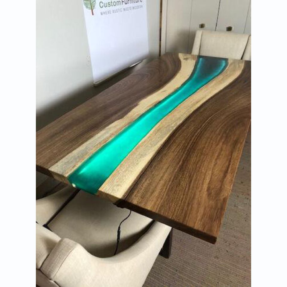 tisch esstisch tische epoxid harz echtes epoxy holz massive design möbel 240x100