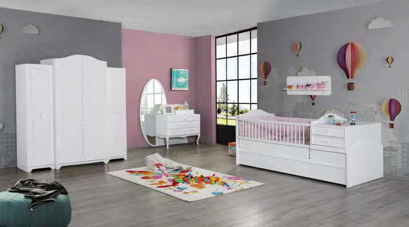Kinderbett Kleiderschrank Jugendzimmer Kinderzimmer Möbel Holz 3tlg Set