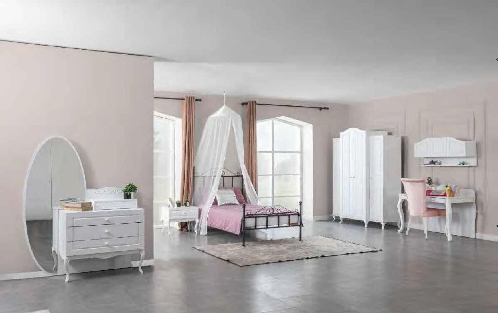 Garnitur Set Bett Nachttisch Kommode Schlafzimmer Jugendzimmer 6tlg. Möbel Neu