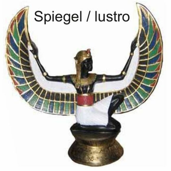 Skulptur Ägypten Göttin Maat Spiegel Stand Figuren Skulpturen Figur Neu 35 cm