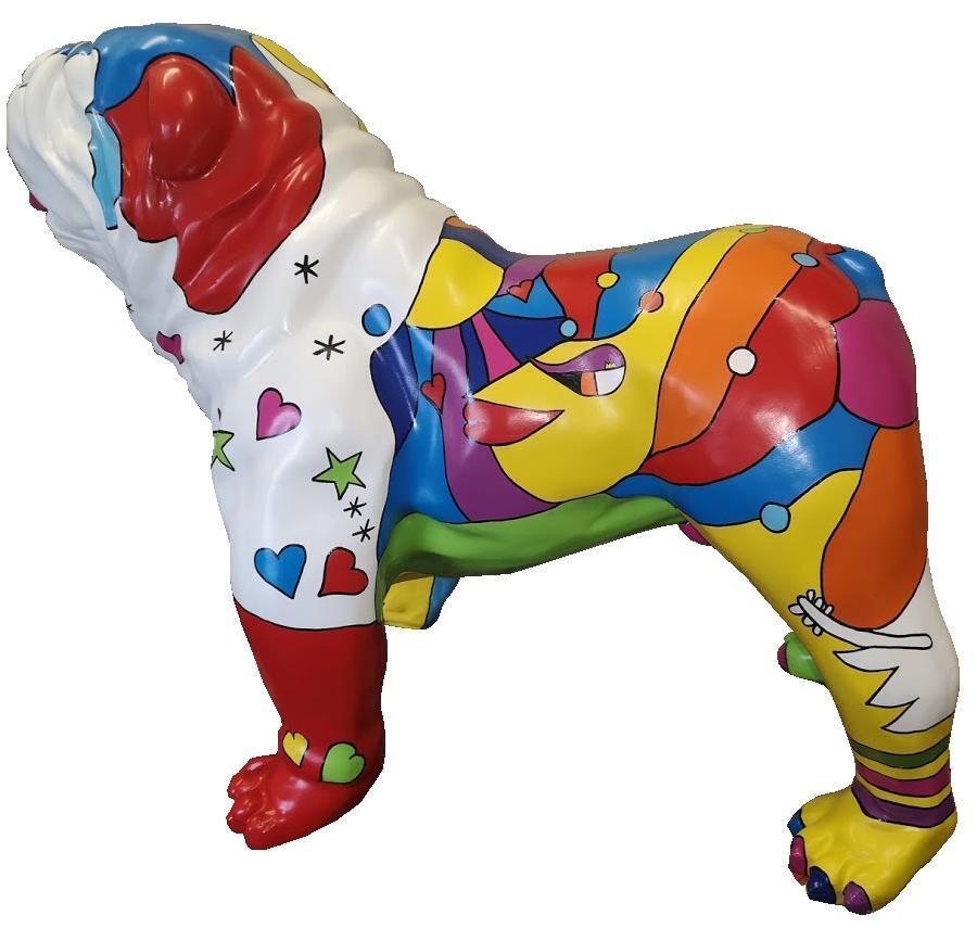 Abstraktes Hund Design Wohn Deko Skulpturen Statuen Figuren Figur Dekoration