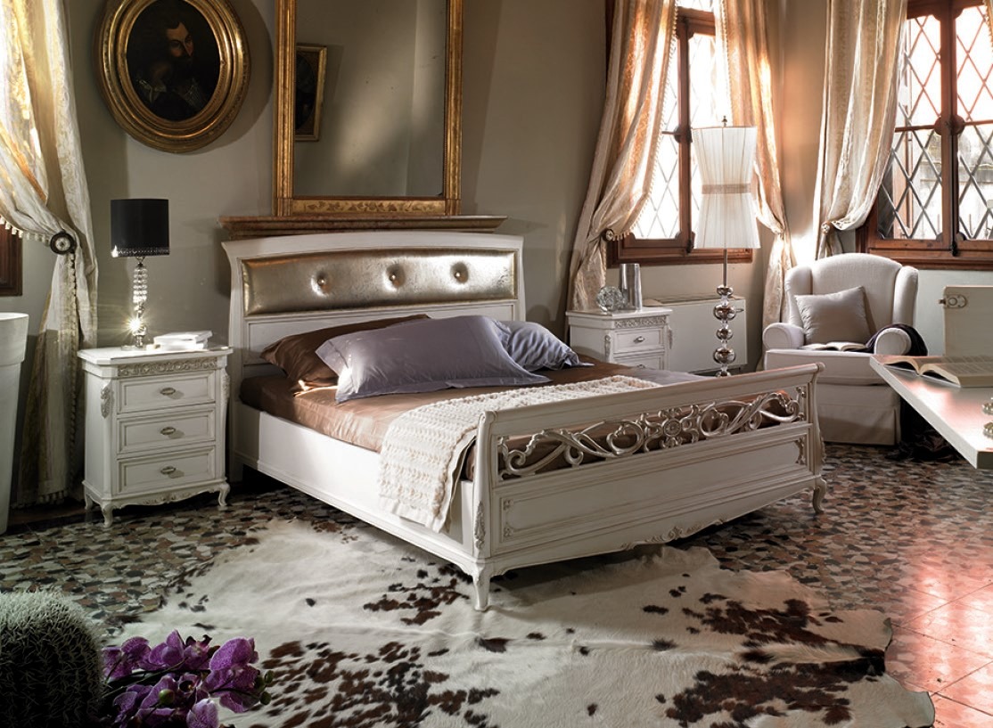 Design Schlafzimmer Möbel Doppelbett Massivholz Vaccari cav giovanni