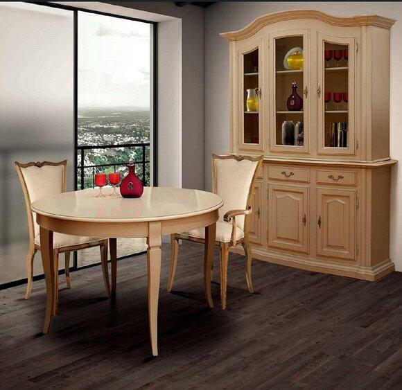 Esszimmer Möbel Massiv Holz Vitrinen Schrank Echtholz Anrichte Vitrine Glas