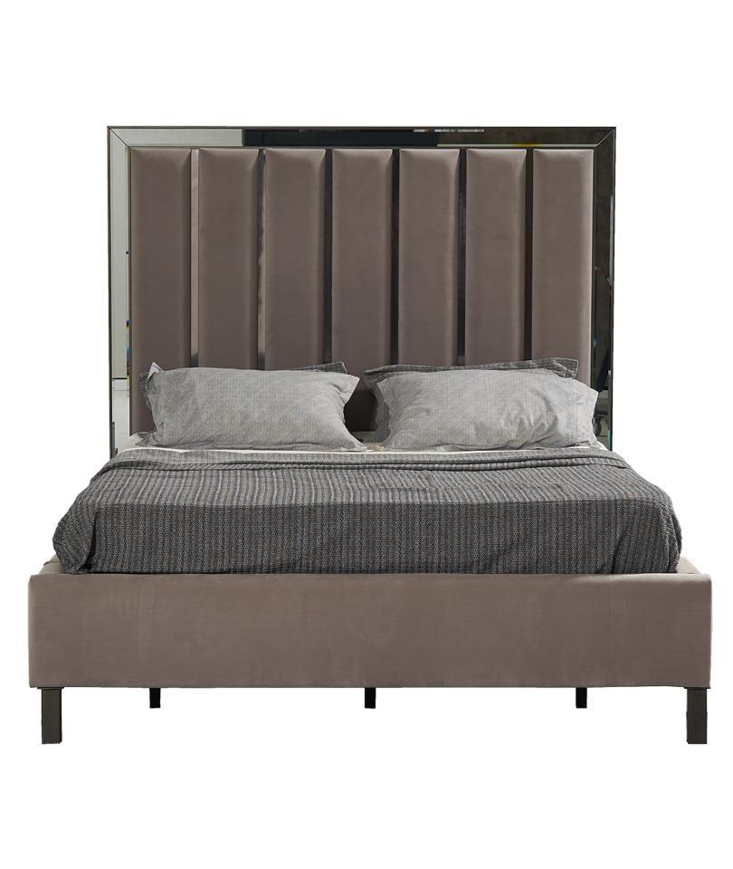 Betten Design Bett Polster Schlafzimmer Hotel Design Doppelbett Metall Taupe Neu