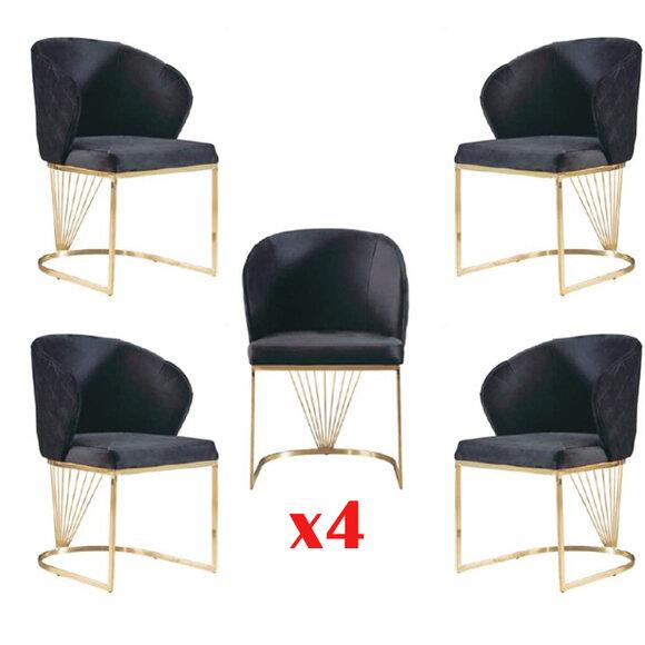 Esszimmer Set Essgruppe Modern Edelstahl 4tlg Set