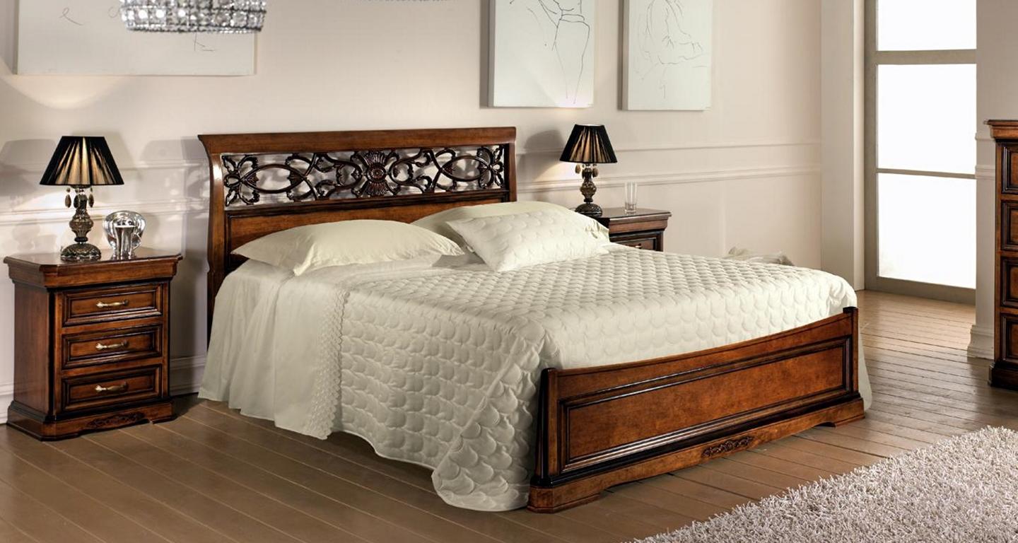 Holzbett Schlafzimmermöbel Doppelbett Designbett Vaccari cav giovanni