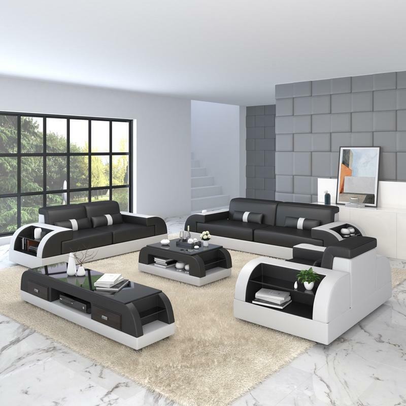 Sofagarnitur Couch Polster Sofa 3+1 Komplett Set Garnituren Design Leder 2tlg.