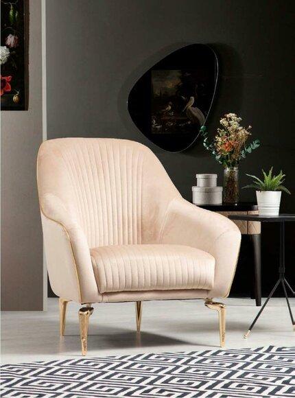 Sessel Einsitzer Luxus 1 Sitzer Polster Sitz Designer Textil Sitz Stoff Modern