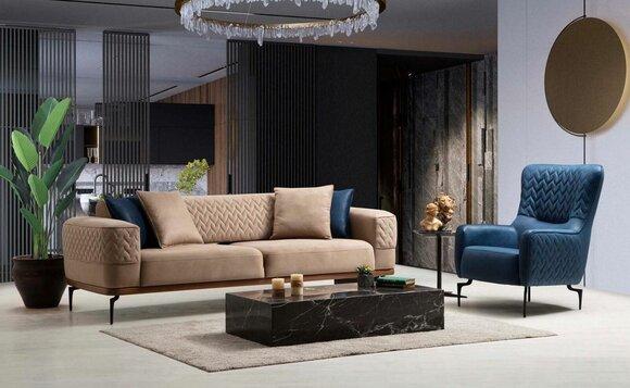 Sofagarnitur Sofa Luxus Garniur Sofas Sessel 3+1 Sitzer Modern Set Design Gruppe