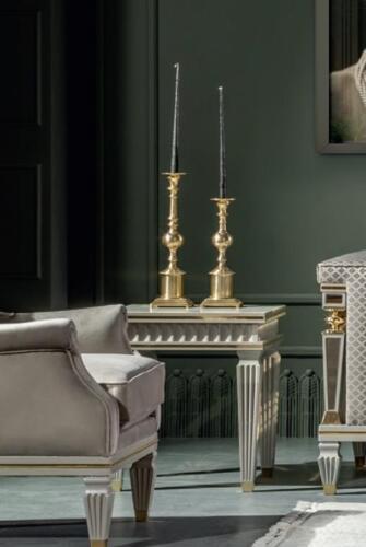 Beistelltisch Weiß Couchtisch Tisch Wohnzimmer Möbel Metall Tische Modern Neu