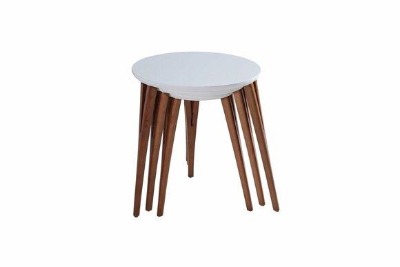 Beistelltische Blumenständer Holztische Set Tisch Couchtisch Beistelltisch 3tlg.