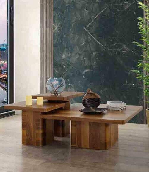 Holztisch Couchtisch Set 3tlg. Tisch Sets Wohnzimmer Sofa Holz Tische Möbel Neu