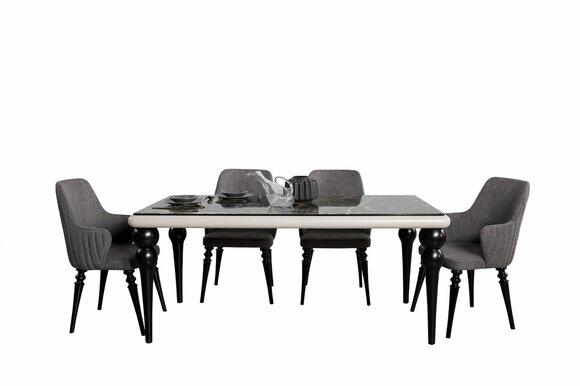 Tische Komplett Set Esstisch 4x Stühle Esszimmer Set Ess Gruppe Holz Tisch 5tlg
