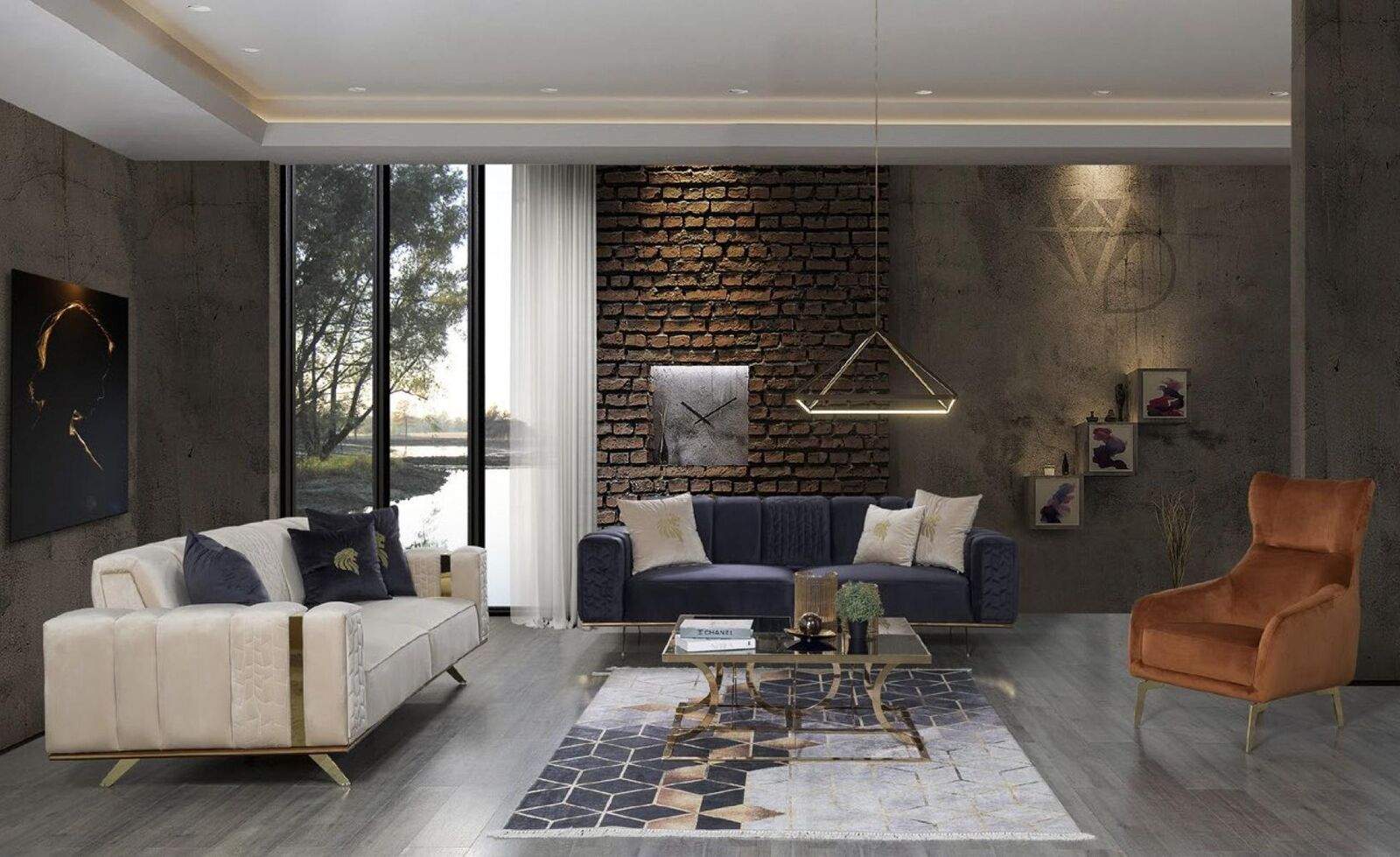 Luxus Sofagarnitur Couch Textil Couchen 4+3+1 Sitz Sofas Wohnzimmer Stoff