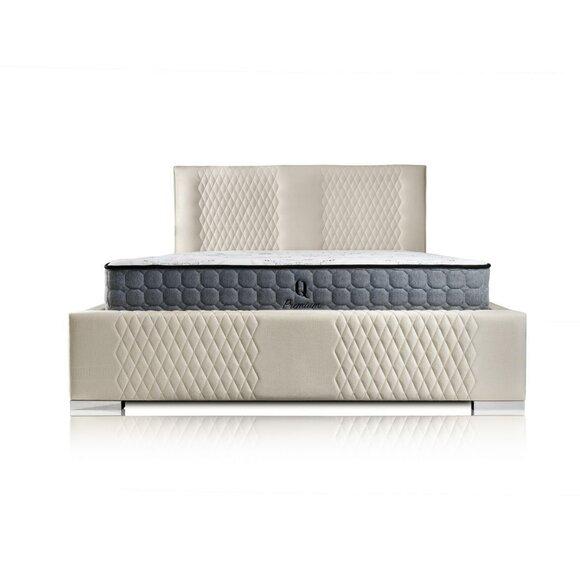 Bett Weiss Doppelbett Modern Luxus Bett Polster Stoff Schlafzimmer Modern Neu