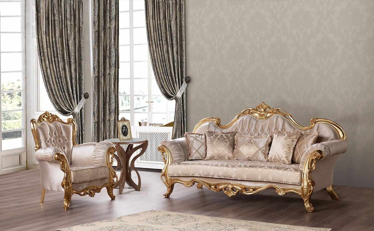Sofagarnitur 3+1 Sitz Couch Polster Möbel Set Garnitur Klassische Sitzmöbel