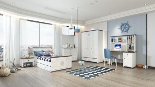 Luxus Jugendzimmer Set Bett Nachttisch Kleiderschrank Möbel 5tlg. Neu