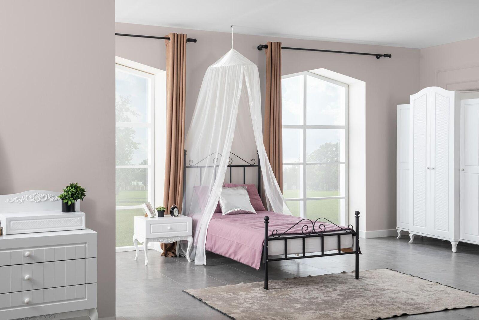 Design Mädchen Jugendzimmer Set Bett Nachttisch Kleiderschrank 6tlg.