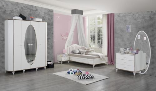 Bett Nachttisch Kommode 4 tlg. Schlafzimmer Set Design Modern Luxus