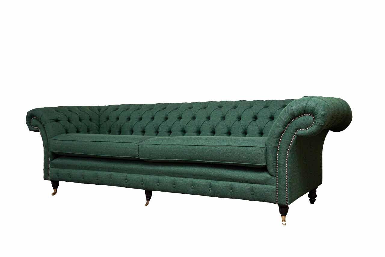 Sofa 3 Sitzer Grün Wohnzimmer Modern Design Polster Stoff Luxus Neu