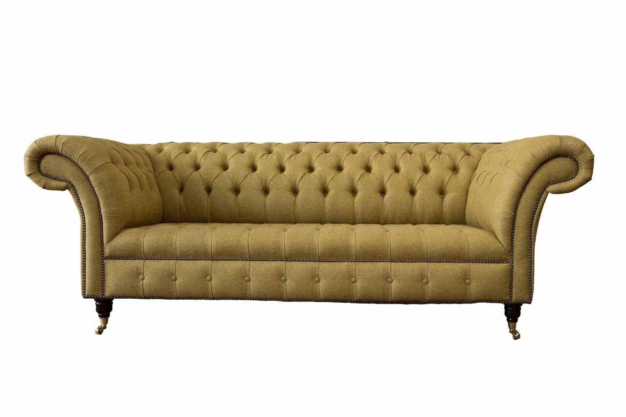 Chesterfield Dreisitzer Luxus Sofa 3 Sitz Sofas Sitz Design Couch Möbel Beige