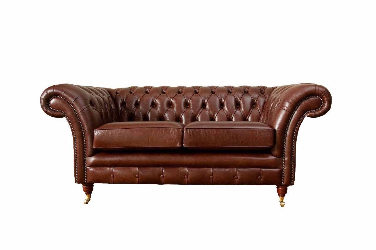 Chesterfield Couch Polster Leder Sofas Couchen Braune Zweisitzer Neu