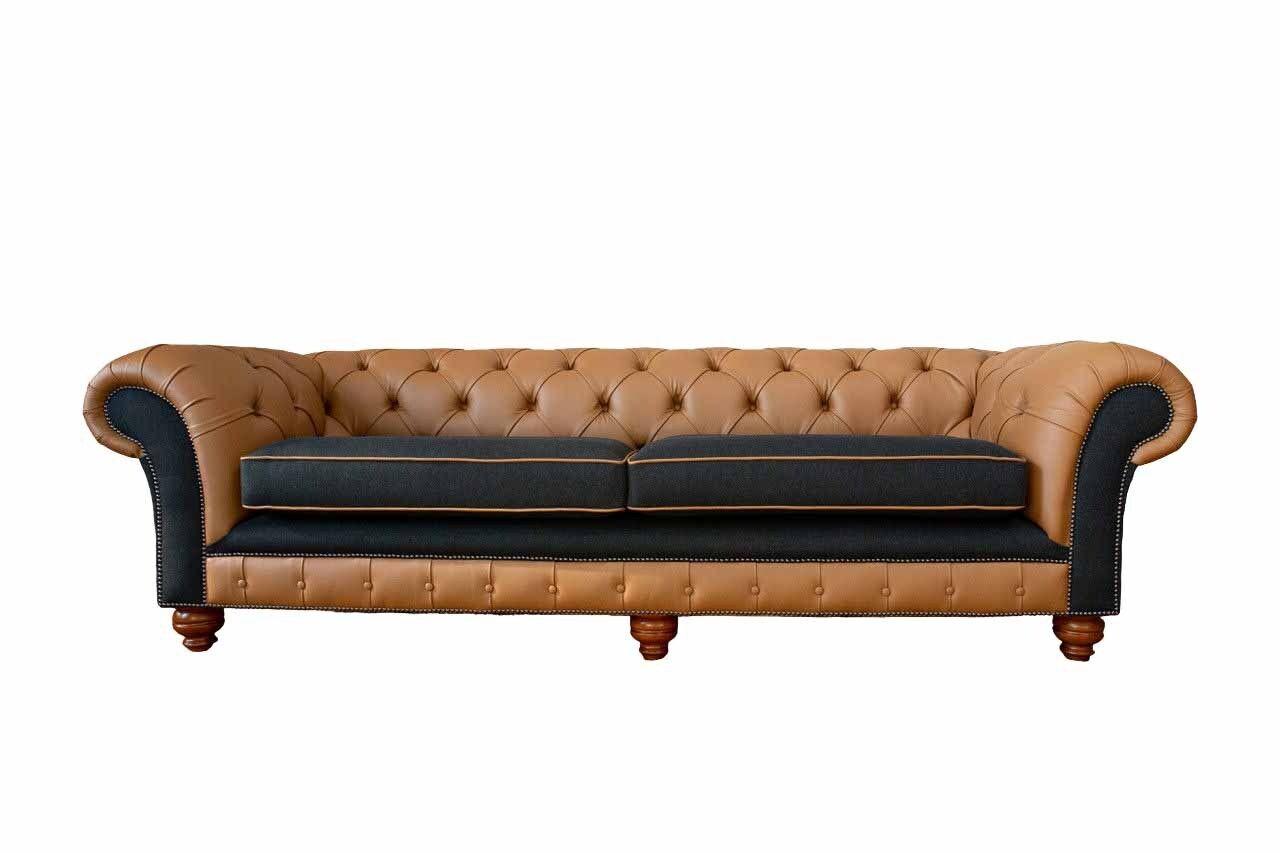 Sofa 4 Sitzer Polster Couch Big Couchen Chesterfield Leder Textil Neu
