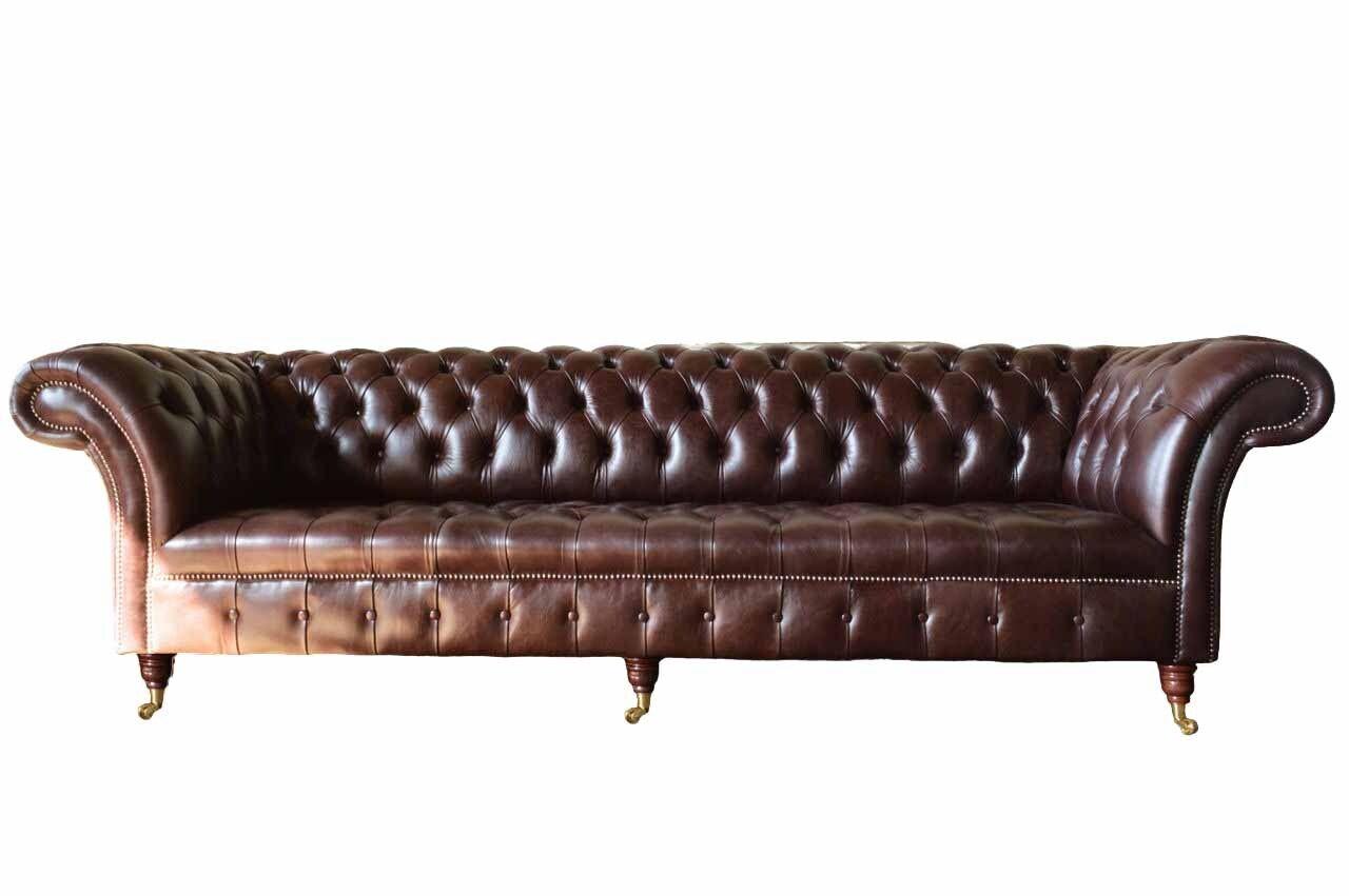Sofa Chesterfield Couch Polster Sitz Leder Couchen Braun Designer Neu